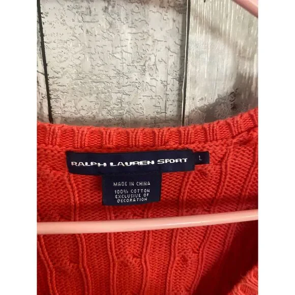 Ralph Lauren Sport orange sweater L 100% Cotton - Picture 2 of 6